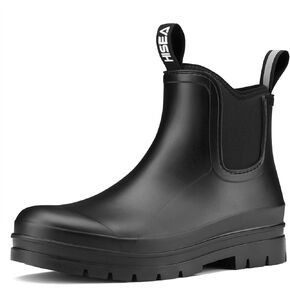 HISEA Women's Chelsea Rubber Rain Boots Ankle Rain Boots Waterproof Women Neoprene Short Garden Boots