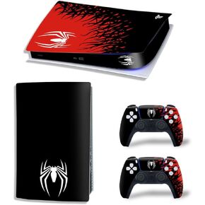 Full Body Vinyl Decal Cover for PS5 Digital Edition Console & Controllers - Black