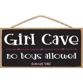 Girl Cave Sign - No Boys Allowed Sign for Girls - No Boys Allowed Sign - Girls Wall Decor - Girls Decorations for Room - Girl Room Decor