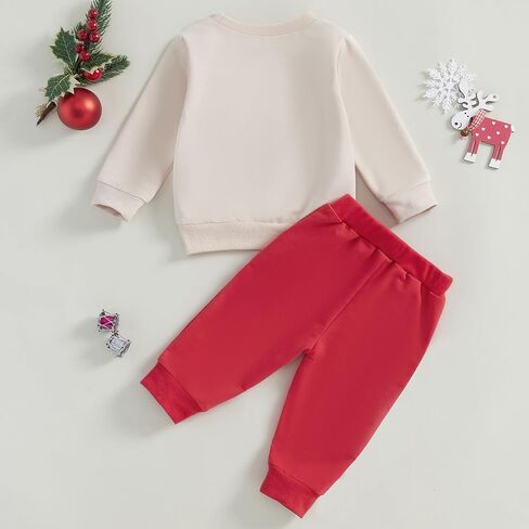 طفلة صبي لطيف كم طويل مطرزة مرح مشرق البلوز الرباط السراويل الطويلة الرضع ملابس عيد الميلاد in Kuwait