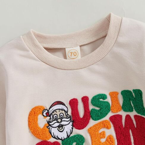 طفلة صبي لطيف كم طويل مطرزة مرح مشرق البلوز الرباط السراويل الطويلة الرضع ملابس عيد الميلاد in Kuwait