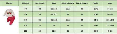 طفلة صبي لطيف كم طويل مطرزة مرح مشرق البلوز الرباط السراويل الطويلة الرضع ملابس عيد الميلاد in Kuwait