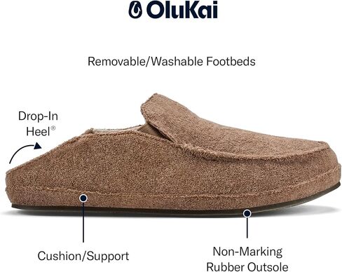 شبشب OluKai Nohea Hulu للسيدات، شبشب ناعم ومريح مع بطانة من الصوف، ووسادة قدم من مزيج الصوف وتصميم كعب منسدل in Kuwait