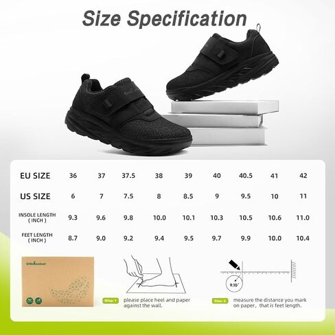 أحذية مشي واسعة للنساء من OrthoComfoot لتقويم العظام لمرضى السكري: أحذية مريحة كاجوال لدعم قوس القدم والتهاب اللفافة الأخمصية، أحذية عمل قابلة للتعديل لآلام الكاحل والكعب in Kuwait