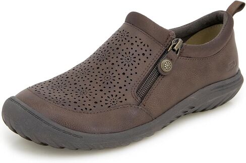 JBU Women's Avery Side Zipper Slip On Comfort Casual Oxford Flat in Saudi Arabia