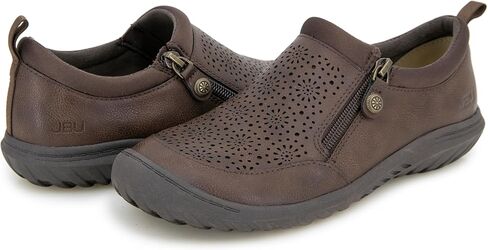 JBU Women's Avery Side Zipper Slip On Comfort Casual Oxford Flat in Saudi Arabia