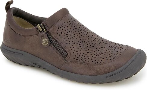 JBU Women's Avery Side Zipper Slip On Comfort Casual Oxford Flat in Saudi Arabia