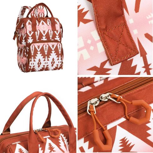 Lmbabter Diaper Bag Backpack for Women Bohemia style Multifunctional Diaper Bags, Large Capacity with Stroller Hooks Waterproof Baby Bags For Mama Maternity Travel Bag (Dark Brown) in Kuwait