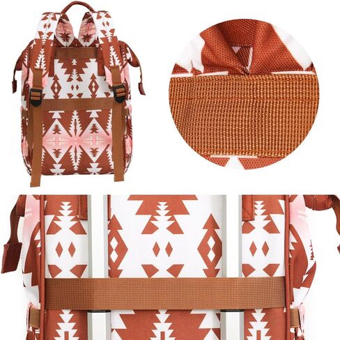 Lmbabter Diaper Bag Backpack for Women Bohemia style Multifunctional Diaper Bags, Large Capacity with Stroller Hooks Waterproof Baby Bags For Mama Maternity Travel Bag (Dark Brown) in Kuwait