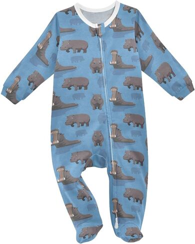 Dussdil Baby One-Piece Footies Newborn Rompers Pajamas Cotton Footed Pjs for Sleep Play Boys Girls in Kuwait