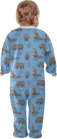 Dussdil Baby One-Piece Footies Newborn Rompers Pajamas Cotton Footed Pjs for Sleep Play Boys Girls in Kuwait