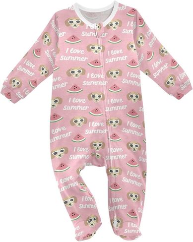Dussdil Baby One-Piece Footies Newborn Rompers Pajamas Cotton Footed Pjs for Sleep Play Boys Girls in Kuwait