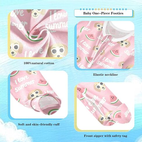 Dussdil Baby One-Piece Footies Newborn Rompers Pajamas Cotton Footed Pjs for Sleep Play Boys Girls in Kuwait