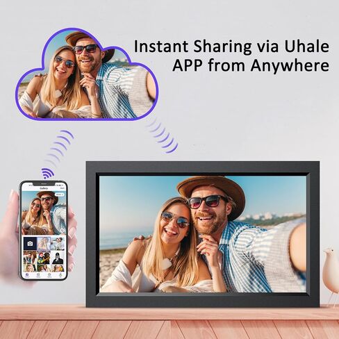 10.1 Inch WiFi Digital Picture Frame, IPS Touch Screen,1280x800 HD Photo Frame,16GB Storage, Auto-Rotate, Wall-Mounted/Tabletop, Share Photos & Videos via App,Birthday Gift for Mom in Saudi Arabia