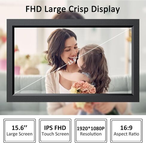 10.1 Inch WiFi Digital Picture Frame, IPS Touch Screen,1280x800 HD Photo Frame,16GB Storage, Auto-Rotate, Wall-Mounted/Tabletop, Share Photos & Videos via App,Birthday Gift for Mom in Saudi Arabia