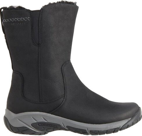 Merrell Women's Encore 4 Tall Zip Polar Boots - Waterproof, Nubuck, Wide Width, (Black) (US Footwear Size System, Adult, Women, Numeric, Wide, 9.5) in Saudi Arabia