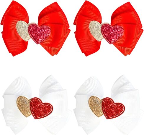 5 Pcs Christmas Hair Clips Big Bow Ribbon Hair Accessories Cute Santa Claus Reindeer Elk Hair Barrettes Holiday Headdress Hairpin for Girls Women Kids Xmas Party Cosplay Gift in Kuwait