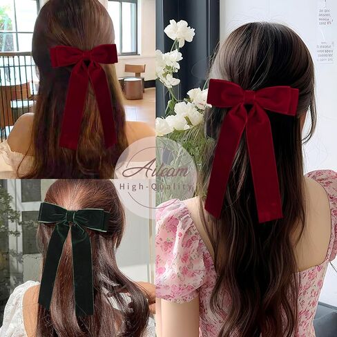 22PCS Velvet Bows Hair Clip Ribbon Accessories Ponytail Holder Hair Bow for Women Girls Toddlers Teens Kids in Saudi Arabia
