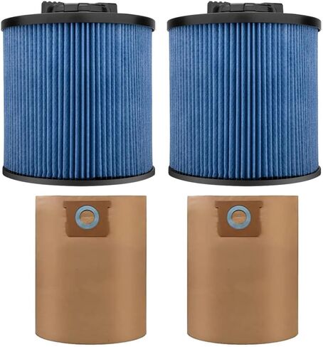 2 حزمة استبدال فلتر فراغ DXVC6912 لـ Dewalt Wet Dry Vac 6-16 جالون، متوافق مع Dewalt DXV06P DXV09P DXV10P DXV10PL DXV10SA DXV12P DXV14P DXV16P، أزرق in Kuwait