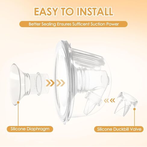 6Pack Silicone Duckbill Valves & 4Pack Silicone Diaphragms for S9/S12/S9Pro/S12Pro Wearable Breast Pumps, Essential Electric Breast Pump Replacement Parts for Breastfeeding in Saudi Arabia