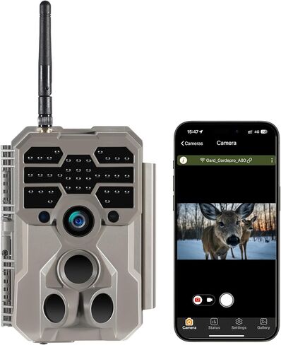 كاميرا GardePro A80 Trail 4K WiFi، رؤية ليلية، تنشيط الحركة in Kuwait