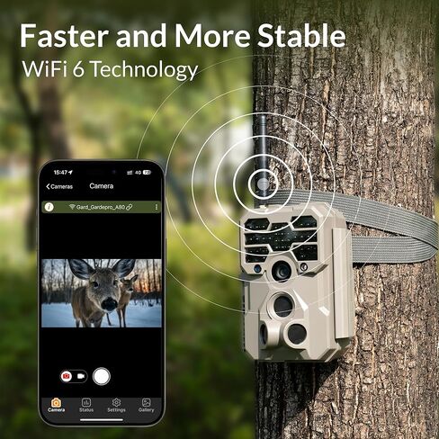 كاميرا GardePro A80 Trail 4K WiFi، رؤية ليلية، تنشيط الحركة in Kuwait