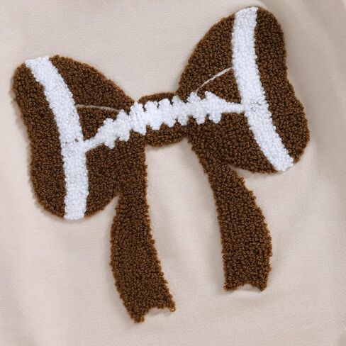 Newborn Baby Girl Football Clothes Football Bow Sweatshirt Romper Long Sleeve Bubble Romper Cute Fall Winter Outfit in Saudi Arabia