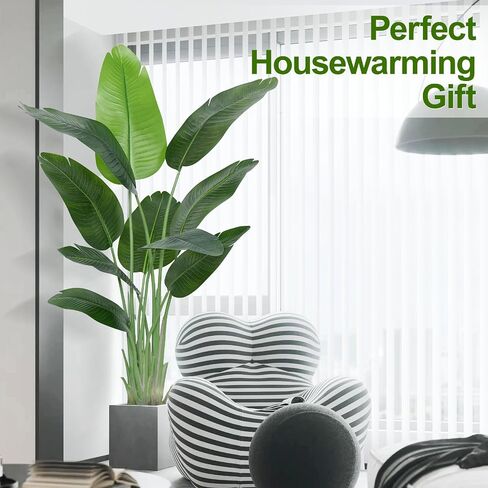 Lifelike Bird of Paradise Artificial Plant,5ft Faux Banana Leaf Tree with 10 Trunks - Perfect Indoor Silk Floor Plant for Home Decor in Living Room, Office, and Bedroom (Set of 2) in Saudi Arabia