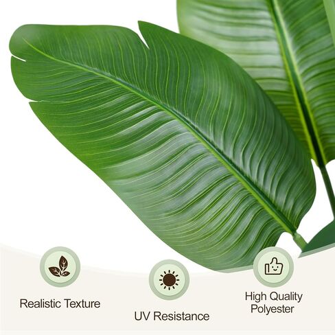 Lifelike Bird of Paradise Artificial Plant,5ft Faux Banana Leaf Tree with 10 Trunks - Perfect Indoor Silk Floor Plant for Home Decor in Living Room, Office, and Bedroom (Set of 2) in Saudi Arabia