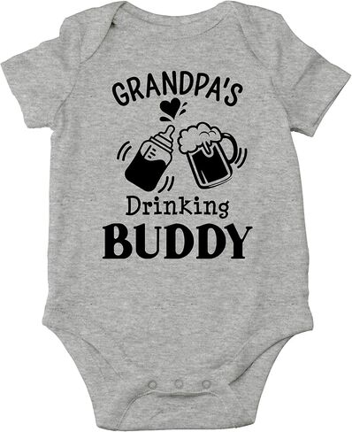 AW Fashions Grandpa's Drinking Buddy Bodysuit Funny Newborn Announcement Baby Boy Outfit Cute Girl Clothes in Kuwait