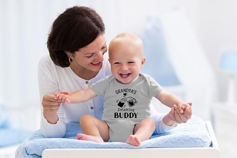 AW Fashions Grandpa's Drinking Buddy Bodysuit Funny Newborn Announcement Baby Boy Outfit Cute Girl Clothes in Kuwait
