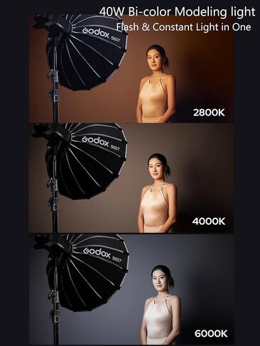 Godox AD600 Pro II AD600Pro II 600ws ضوء فلاش خارجي، نظام X لاسلكي 2.4G، 40W ثنائي اللون 2800K-6000K، TTL GN87 HSS 1/8000s، 0.01s~0.9s وقت إعادة التدوير، 1/1 إلى 1/512 10 خطوات طاقة (ترقية 2024) in Saudi Arabia