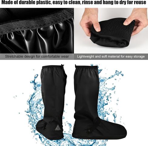 JUSTTOP rain Shoe Covers Waterproof, Recyclable Waterproof Shoe Covers, Shoe Covers for rain with Zipper, Foldable & Non-Slip, rain Shoe Covers, Unisex Rainboots, Reflector (Small) in Saudi Arabia