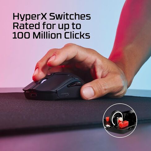 HyperX Pulsefire Haste 2 Mini - ماوس ألعاب لاسلكي للكمبيوتر الشخصي، خفيف الوزن، بلوتوث 2.4 جيجا هرتز، أبيض in Kuwait