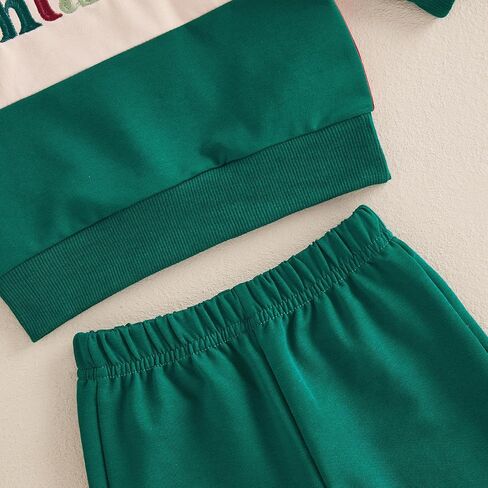 Lamuusaa Toddler Baby Boy Christmas Outfit Long Sleeve Santa Baby Embroidery Sweatshirt Jogger Pants Winter Clothes 3M-3T in Saudi Arabia