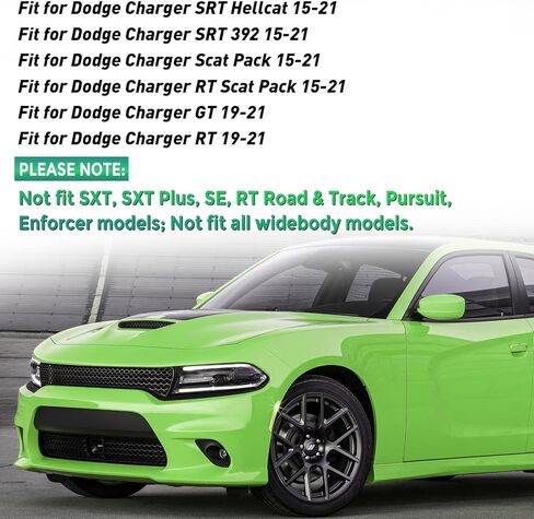 Front Bumper Lip Splitter Protector Cover Compatible with 2015-2021 Dodge Charger Hellcat SRT 392 / Scat Pack/RT Scat Pack/GT/RT, Black in Saudi Arabia
