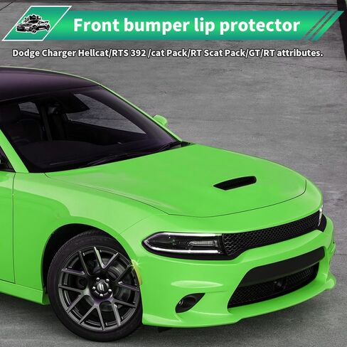 Front Bumper Lip Splitter Protector Cover Compatible with 2015-2021 Dodge Charger Hellcat SRT 392 / Scat Pack/RT Scat Pack/GT/RT, Black in Saudi Arabia