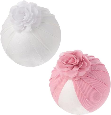 Baby Turban Hats Top Knot Head Wrap Soft Cute Beanie Cap Newborn Infant Toddler Hat in Saudi Arabia