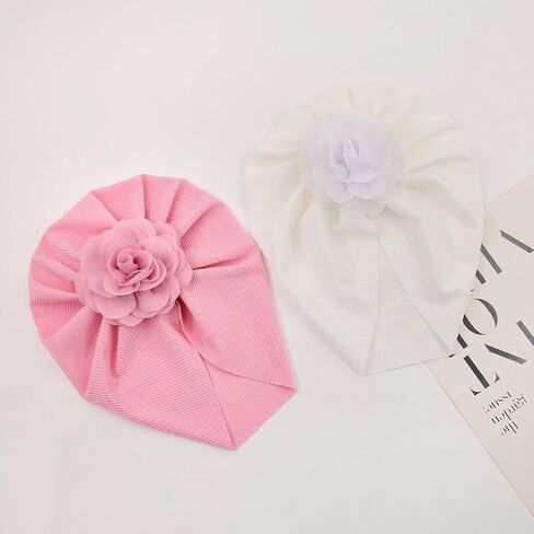 Baby Turban Hats Top Knot Head Wrap Soft Cute Beanie Cap Newborn Infant Toddler Hat in Saudi Arabia