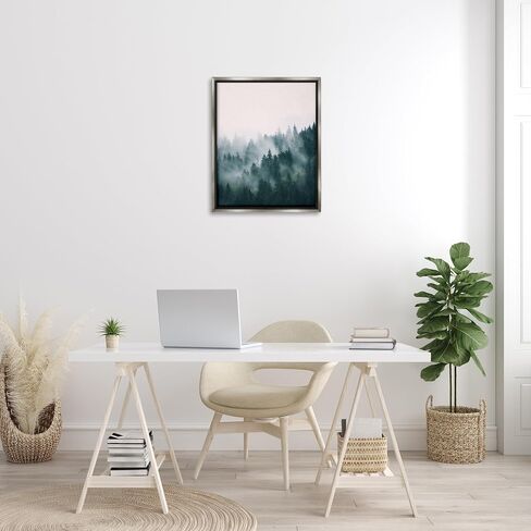 Stupell Industries Misty Forest Trees Black Framed Floater Canvas Wall Art Design by Sisi and Seb in Saudi Arabia