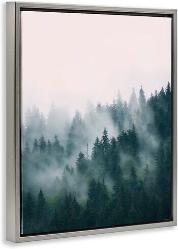 Stupell Industries Misty Forest Trees Black Framed Floater Canvas Wall Art Design by Sisi and Seb in Saudi Arabia
