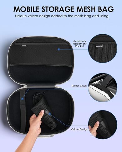 Aubika Hard Carrying Case for Meta Quest 3S/Quest 3/Quest 2, Suitable for Most VR headsets and Touch Controller Accessories, Travel and Home Storage (Gray) in Saudi Arabia