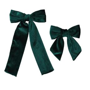 Velvet Hair Bows with Alligator Clips,2PCS Soft Ponytail Knot Bows with Alligator Clips for Toddlers and Little Girls (Red)