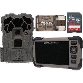 كاميرا Stealth Cam QS22 بدقة 22 ميجابكسل وحزمة عرض كاميرا HMW Trail مع بطاقة ذاكرة Ultra SDHC UHS-I سعة 32 جيجابايت وتركيز الكل في واحد عالي السرعة وحزمة قارئ بطاقات USB 2.0 (3 عناصر) in Kuwait