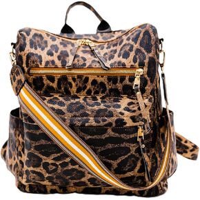 حقيبة ظهر عصرية + أنيقة للنساء - حقيبة بريل قابلة للتحويل، تستخدم كحقيبة حفاضات، أو حقيبة كتف، أو حقيبة ظهر نسائية، مصنوعة من جلد نباتي مع حزام قابل للإزالة وجيوب خارجية/داخلية (جملي) in Kuwait