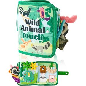 Baby Books Toys, Soft Touch Baby Books, Cute Animal Theme Baby Cloth Books, Green and Soft Stuffed Baby Books Toys for 0-12 Months Baby, Sensory Toys and Early Learning Gifts for Boy & Girls