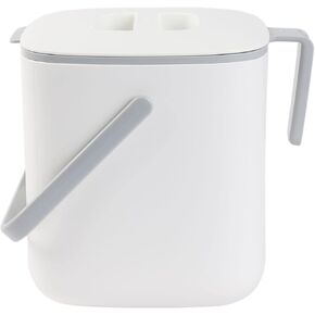 BLUE GINKGO Kitchen Compost Bin - 0.69 GAL / 2.6L Easy Clean Food Waste Bin for Kitchen | Countertop Compost Bin Kitchen Food Scrap Pail Bucket (Made in Korea) - White