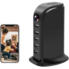 كاشف الكاميرا الخفية USB شاحن الكاميرا WiFi USB Hub Camera 1080P HD كاميرات أمنية لاسلكية كاميرا مربية داخلية مع كشف الحركة لكاميرا مراقبة الفيديو فقط في المنزل والمكتب