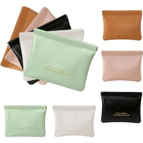 KJMYYXGS 10 pcs Personalized Snap Closure Leather Organizer Pouch for Purse Portable Jolly Wish Pouches Small No Zipper Self-Closing Lambskin Pocket Cosmetic Bag for Women