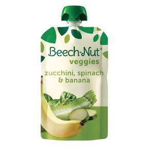Beech-Nut Veggies Stage 2 Baby Food, Zucchini Spinach & Banana, 3.5 oz Pouch